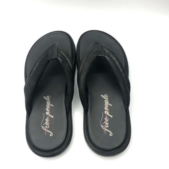 Free People Womens Wonderland Chunky Flip Flop Black Size EU 39 / US 9 - Picture 2 of 9